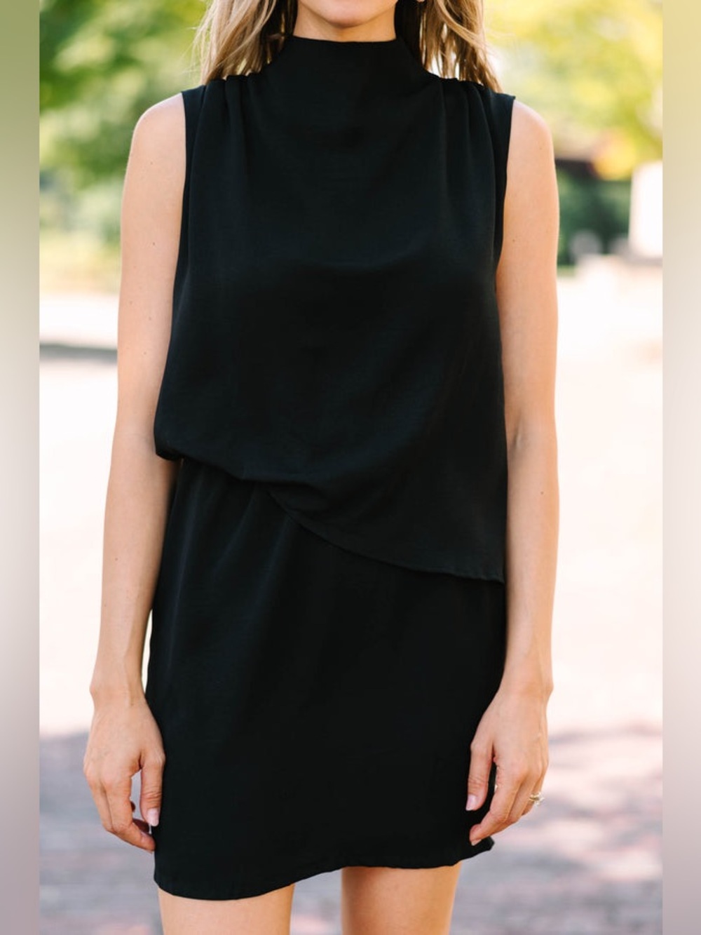 Pants Store Little Black Dress Size Small Sleeveless Drapped Front Keyhole Back